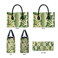 Hawaii Pua Kenikeni Lei Leather Bag With Lau Maia Green