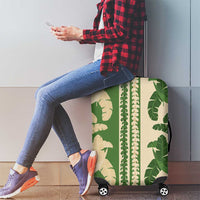 Hawaii Pua Kenikeni Lei Luggage Cover With Lau Maia Green LT05 - Polynesian Pride