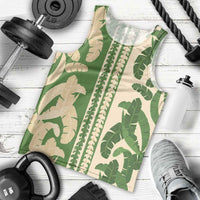 Hawaii Pua Kenikeni Lei Men Tank Top With Lau Maia Green LT05 - Polynesian Pride