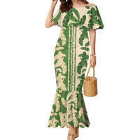 Hawaii Pua Kenikeni Lei Mermaid Dress With Lau Maia Green LT05 Women Green - Polynesian Pride