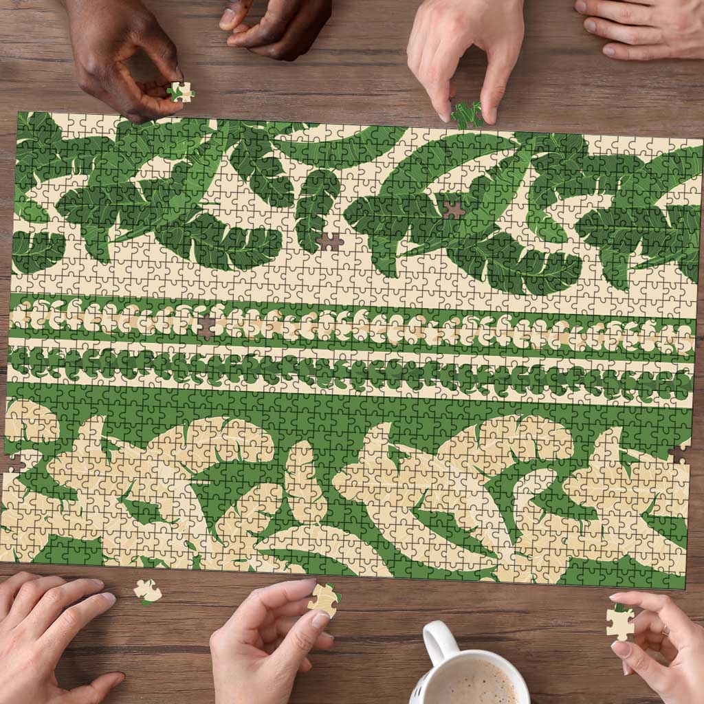 Hawaii Pua Kenikeni Lei Puzzle With Lau Maia Green LT05 - Polynesian Pride