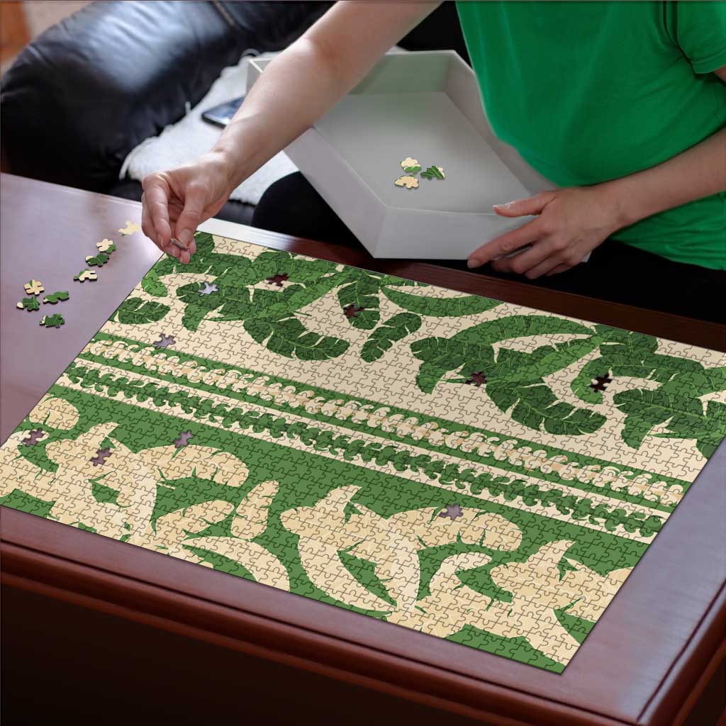 Hawaii Pua Kenikeni Lei Puzzle With Lau Maia Green LT05 - Polynesian Pride