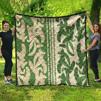 Hawaii Pua Kenikeni Lei Quilt With Lau Maia Green LT05 - Polynesian Pride