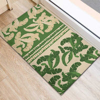Hawaii Pua Kenikeni Lei Rubber Doormat With Lau Maia Green LT05 - Polynesian Pride