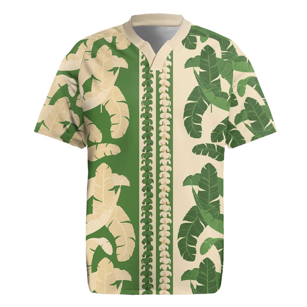 Hawaii Pua Kenikeni Lei Rugby Jersey With Lau Maia Green LT05 Green - Polynesian Pride