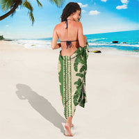 Hawaii Pua Kenikeni Lei Sarong With Lau Maia Green LT05 - Polynesian Pride