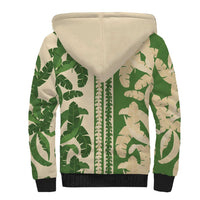 Hawaii Pua Kenikeni Lei Sherpa Hoodie With Lau Maia Green