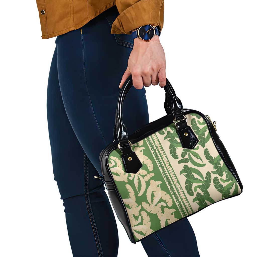 Hawaii Pua Kenikeni Lei Shoulder Handbag With Lau Maia Green LT05 - Polynesian Pride