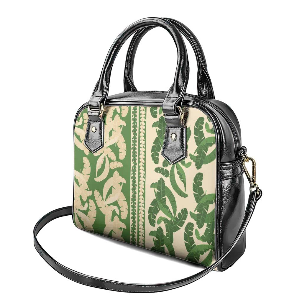 Hawaii Pua Kenikeni Lei Shoulder Handbag With Lau Maia Green LT05 - Polynesian Pride