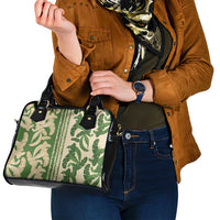 Hawaii Pua Kenikeni Lei Shoulder Handbag With Lau Maia Green LT05 - Polynesian Pride