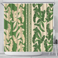 Hawaii Pua Kenikeni Lei Shower Curtain With Lau Maia Green LT05 - Polynesian Pride