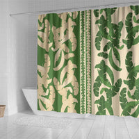 Hawaii Pua Kenikeni Lei Shower Curtain With Lau Maia Green LT05 - Polynesian Pride