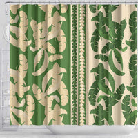 Hawaii Pua Kenikeni Lei Shower Curtain With Lau Maia Green LT05 - Polynesian Pride