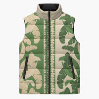 Hawaii Pua Kenikeni Lei Sleeveless Puffer Jacket With Lau Maia Green