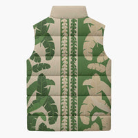 Hawaii Pua Kenikeni Lei Sleeveless Puffer Jacket With Lau Maia Green