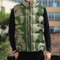 Hawaii Pua Kenikeni Lei Sleeveless Puffer Jacket With Lau Maia Green