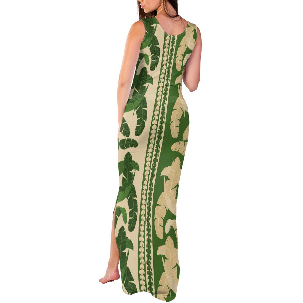 Hawaii Pua Kenikeni Lei Tank Maxi Dress With Lau Maia Green