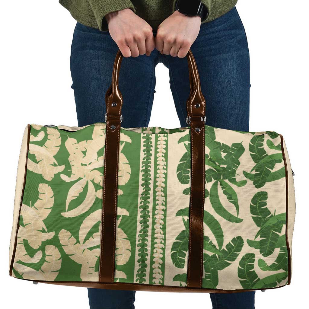 Hawaii Pua Kenikeni Lei Travel Bag With Lau Maia Green LT05 Green - Polynesian Pride