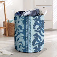 Hawaii Pua Kenikeni Lei Laundry Basket With Lau Maia Royal Blue