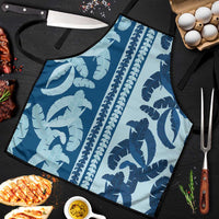 Hawaii Pua Kenikeni Lei Apron With Lau Maia Royal Blue LT05 Blue - Polynesian Pride