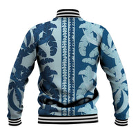Hawaii Pua Kenikeni Lei Baseball Jacket With Lau Maia Royal Blue LT05 - Polynesian Pride