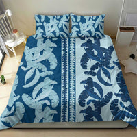 Hawaii Pua Kenikeni Lei Bedding Set With Lau Maia Royal Blue LT05 - Polynesian Pride