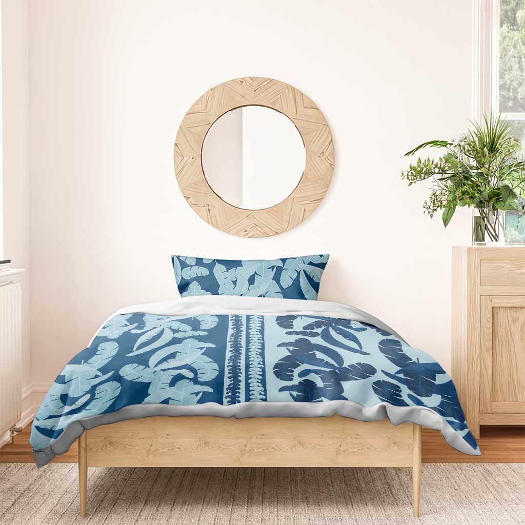 Hawaii Pua Kenikeni Lei Bedding Set With Lau Maia Royal Blue LT05 - Polynesian Pride