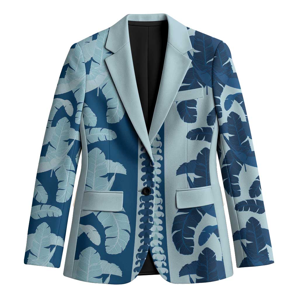 Hawaii Pua Kenikeni Lei Blazer With Lau Maia Royal Blue LT05 Unisex Blue - Polynesian Pride