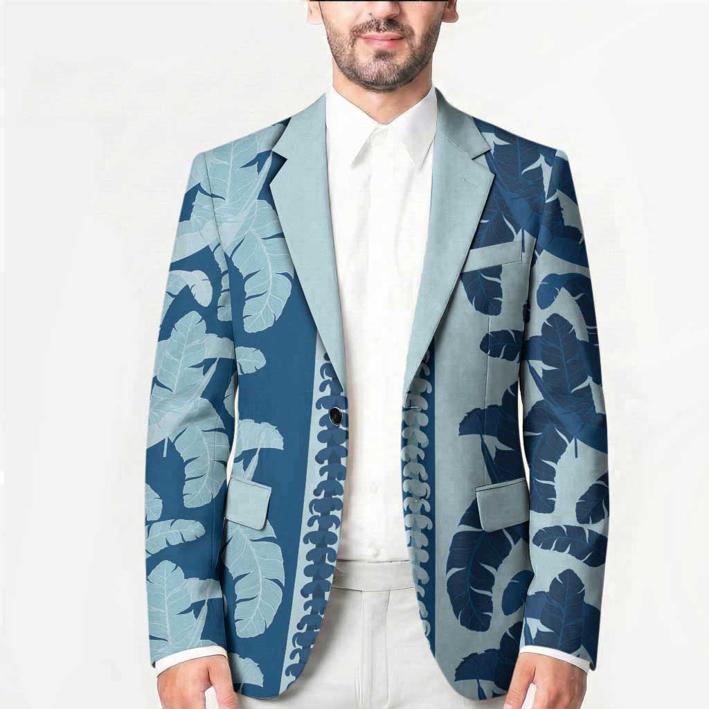 Hawaii Pua Kenikeni Lei Blazer With Lau Maia Royal Blue LT05 - Polynesian Pride