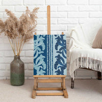 Hawaii Pua Kenikeni Lei Canvas Wall Art With Lau Maia Royal Blue LT05 - Polynesian Pride
