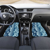 Hawaii Pua Kenikeni Lei Car Mats With Lau Maia Royal Blue LT05 Set 2pcs - Front Blue - Polynesian Pride