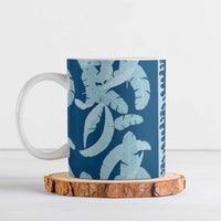 Hawaii Pua Kenikeni Lei Ceramic Mug With Lau Maia Royal Blue LT05 Blue - Polynesian Pride