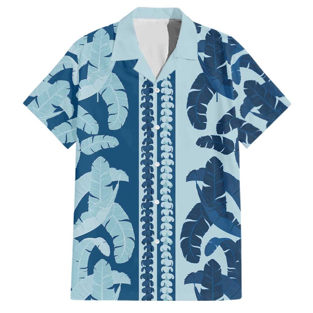 Hawaii Pua Kenikeni Lei Family Matching Long Sleeve Bodycon Dress and Hawaiian Shirt With Lau Maia Royal Blue