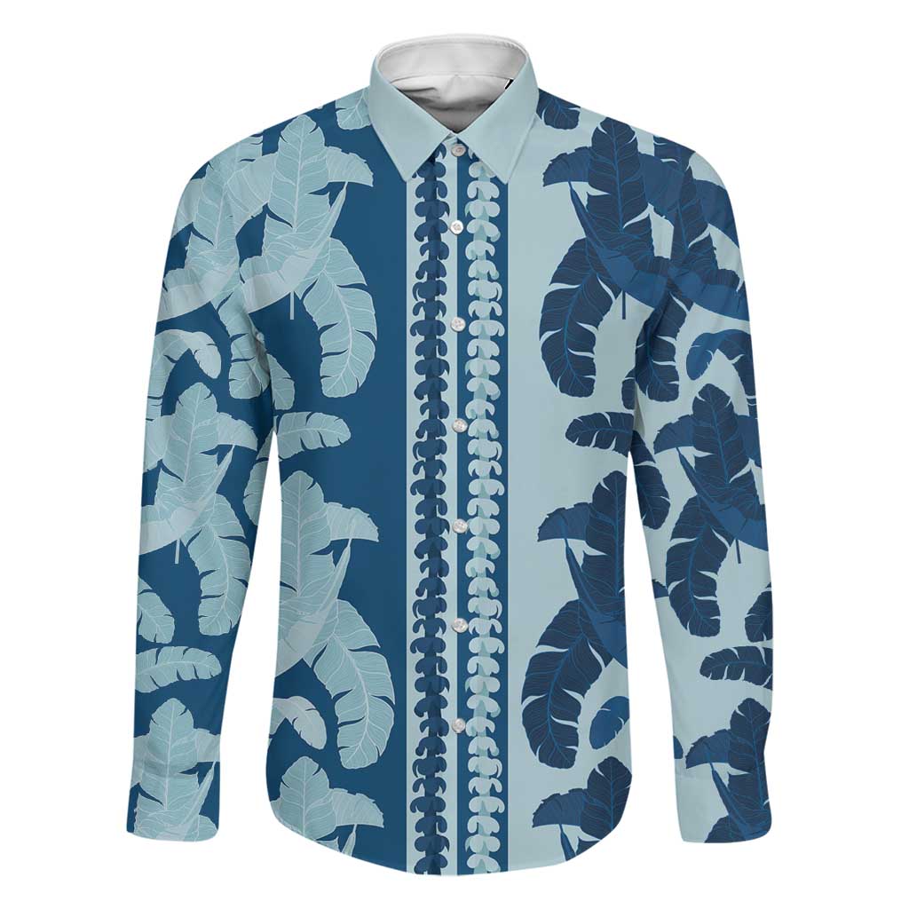 Hawaii Pua Kenikeni Lei Family Matching Mermaid Dress and Hawaiian Shirt With Lau Maia Royal Blue