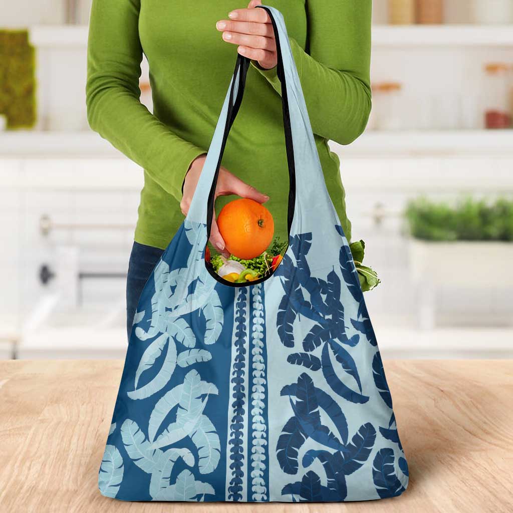 Hawaii Pua Kenikeni Lei Grocery Bag With Lau Maia Royal Blue LT05 - Polynesian Pride