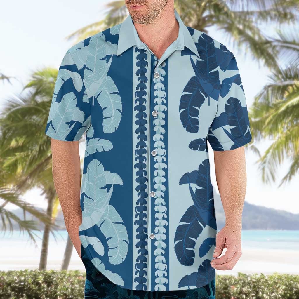 Hawaii Pua Kenikeni Lei Hawaiian Shirt With Lau Maia Royal Blue LT05 - Polynesian Pride