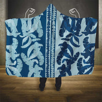 Hawaii Pua Kenikeni Lei Hooded Blanket With Lau Maia Royal Blue LT05 - Polynesian Pride