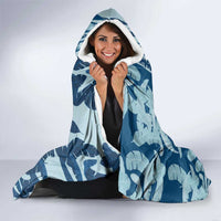 Hawaii Pua Kenikeni Lei Hooded Blanket With Lau Maia Royal Blue LT05 - Polynesian Pride