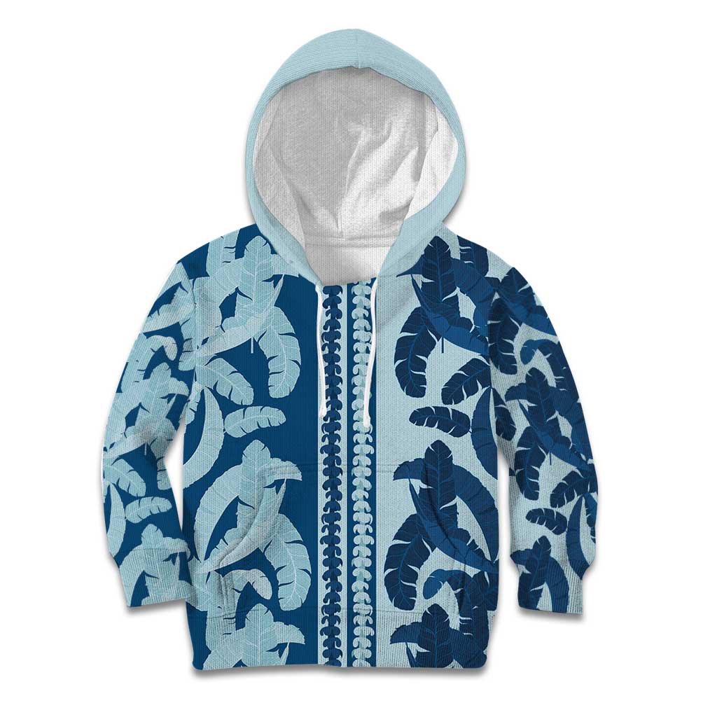 Hawaii Pua Kenikeni Lei Kid Hoodie With Lau Maia Royal Blue LT05 Hoodie Blue - Polynesian Pride