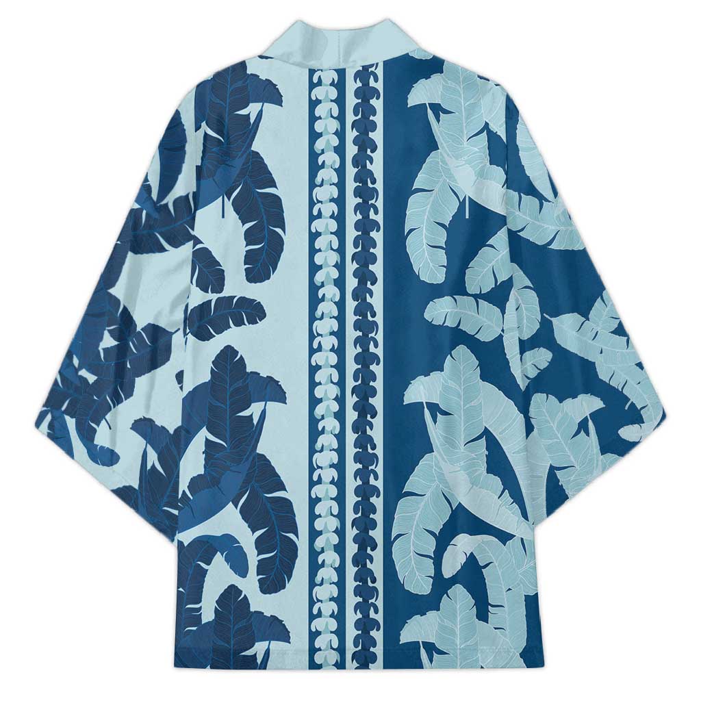 Hawaii Pua Kenikeni Lei Kimono With Lau Maia Royal Blue LT05 - Polynesian Pride