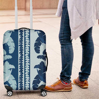 Hawaii Pua Kenikeni Lei Luggage Cover With Lau Maia Royal Blue LT05 Blue - Polynesian Pride