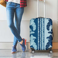Hawaii Pua Kenikeni Lei Luggage Cover With Lau Maia Royal Blue LT05 - Polynesian Pride