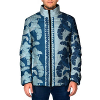 Hawaii Pua Kenikeni Lei Padded Jacket With Lau Maia Royal Blue LT05 Men Blue - Polynesian Pride