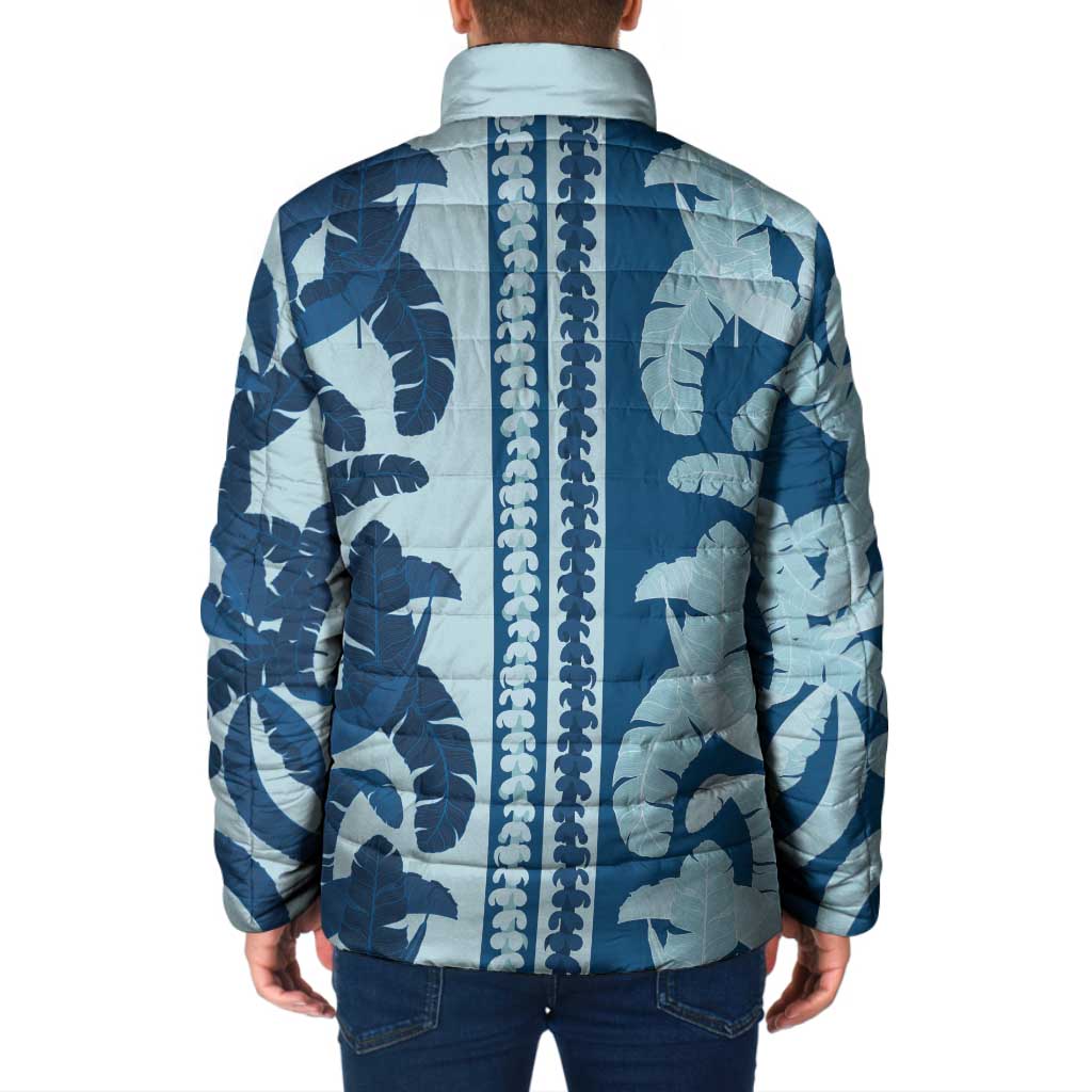 Hawaii Pua Kenikeni Lei Padded Jacket With Lau Maia Royal Blue LT05 - Polynesian Pride