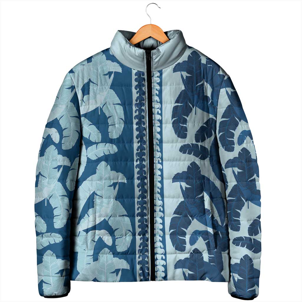 Hawaii Pua Kenikeni Lei Padded Jacket With Lau Maia Royal Blue LT05 - Polynesian Pride