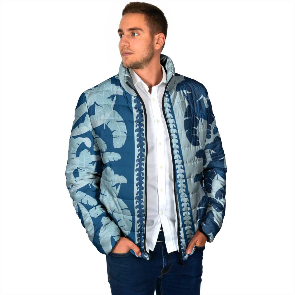 Hawaii Pua Kenikeni Lei Padded Jacket With Lau Maia Royal Blue LT05 - Polynesian Pride