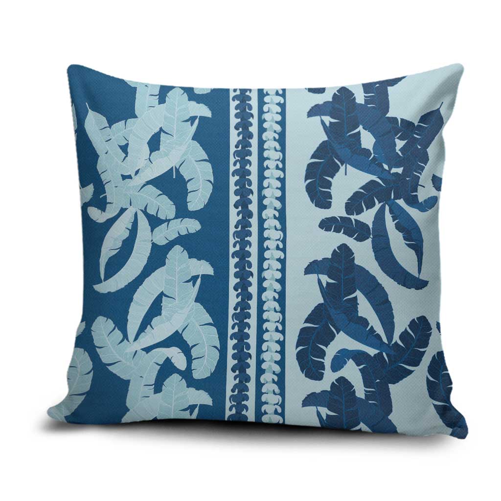 Hawaii Pua Kenikeni Lei Pillow Cover With Lau Maia Royal Blue LT05 Blue - Polynesian Pride
