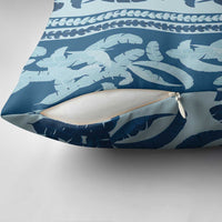 Hawaii Pua Kenikeni Lei Pillow Cover With Lau Maia Royal Blue LT05 - Polynesian Pride
