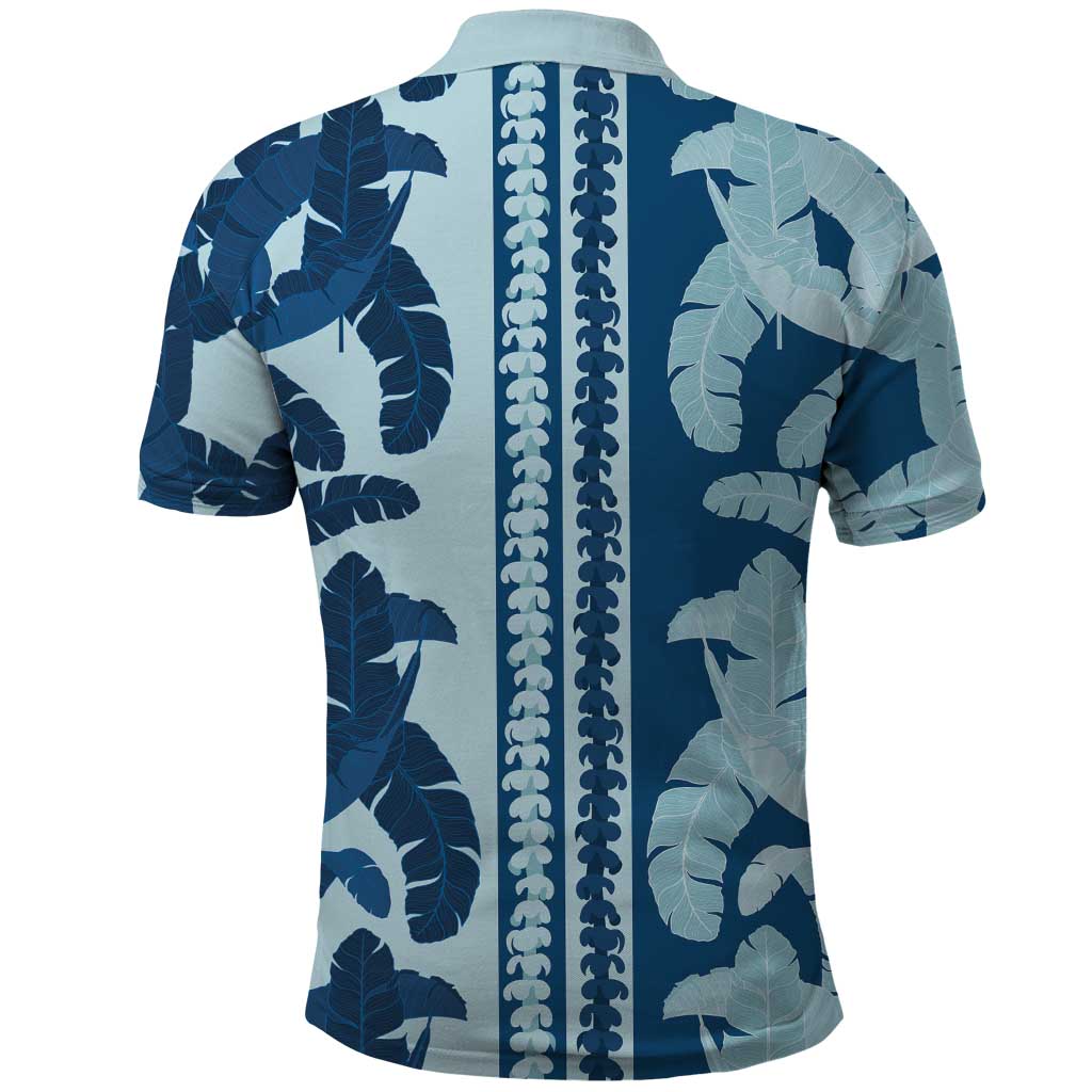 Hawaii Pua Kenikeni Lei Polo Shirt With Lau Maia Royal Blue LT05 - Polynesian Pride