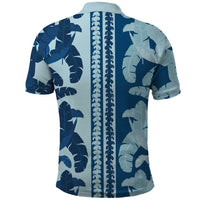 Hawaii Pua Kenikeni Lei Polo Shirt With Lau Maia Royal Blue LT05 - Polynesian Pride